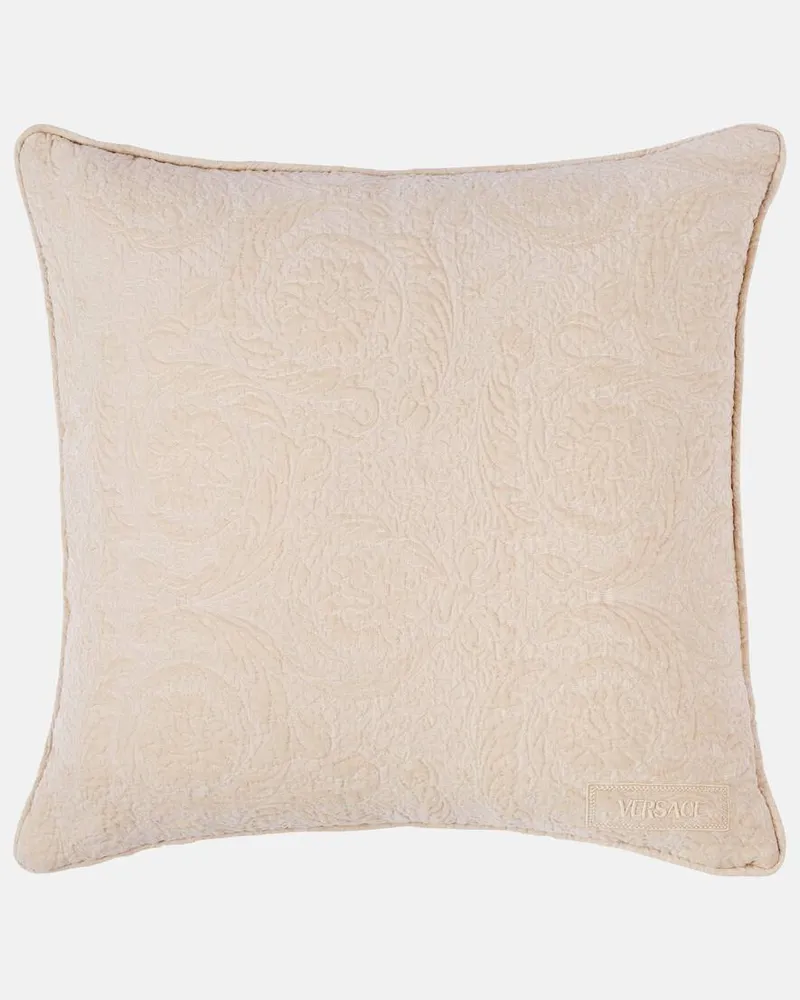 Versace Kissen Barocco aus einem Baumwollgemisch Beige