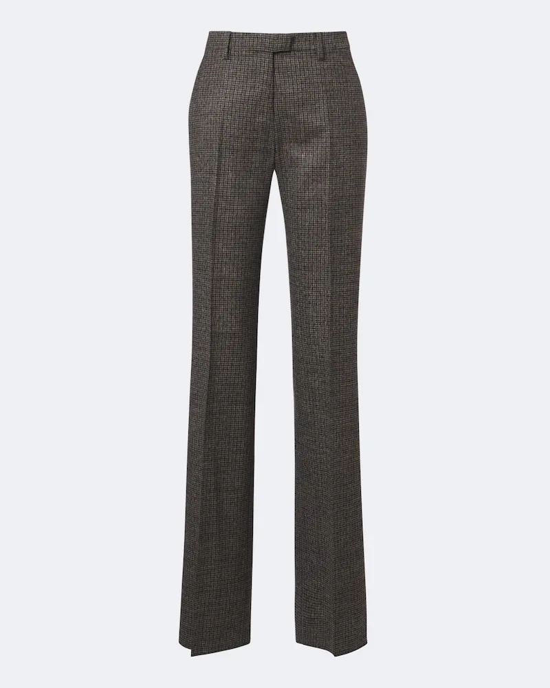 Etro Gerade Hose aus Wolle Grau