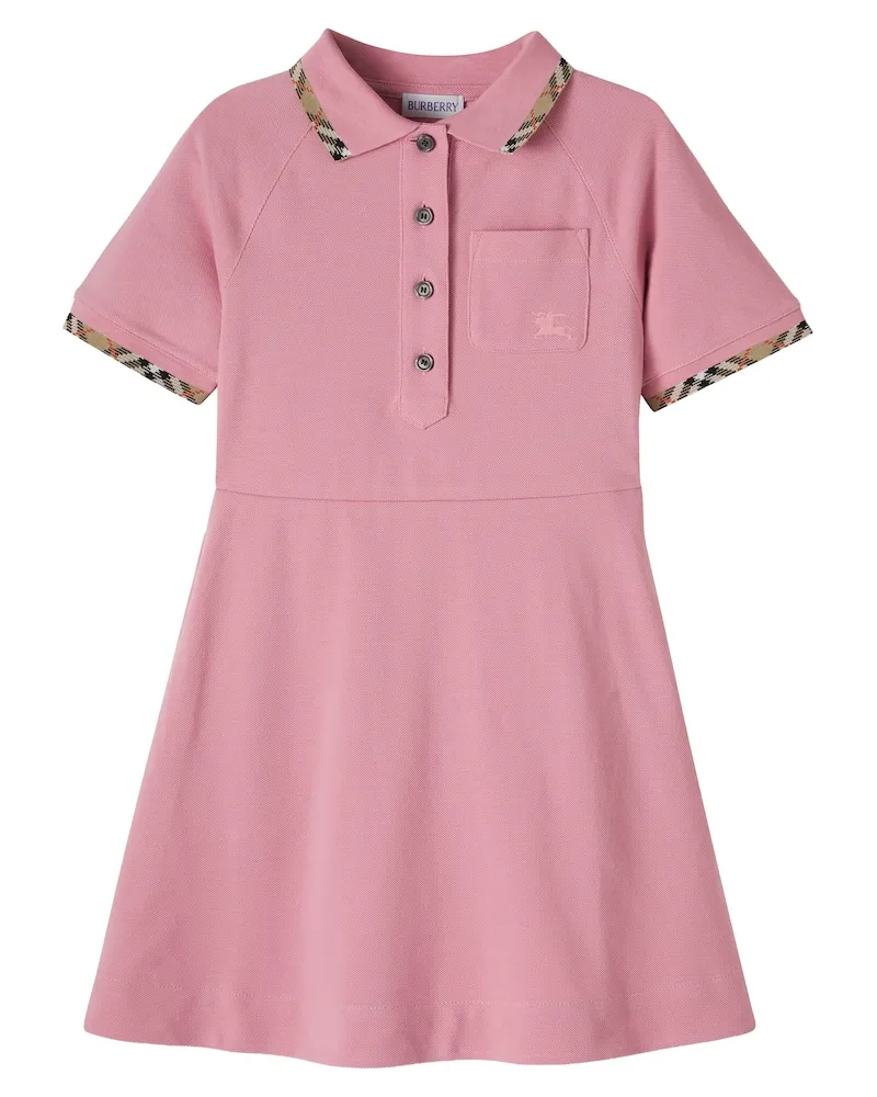 Burberry Polokleid Burberry Check aus Baumwolle Rosa