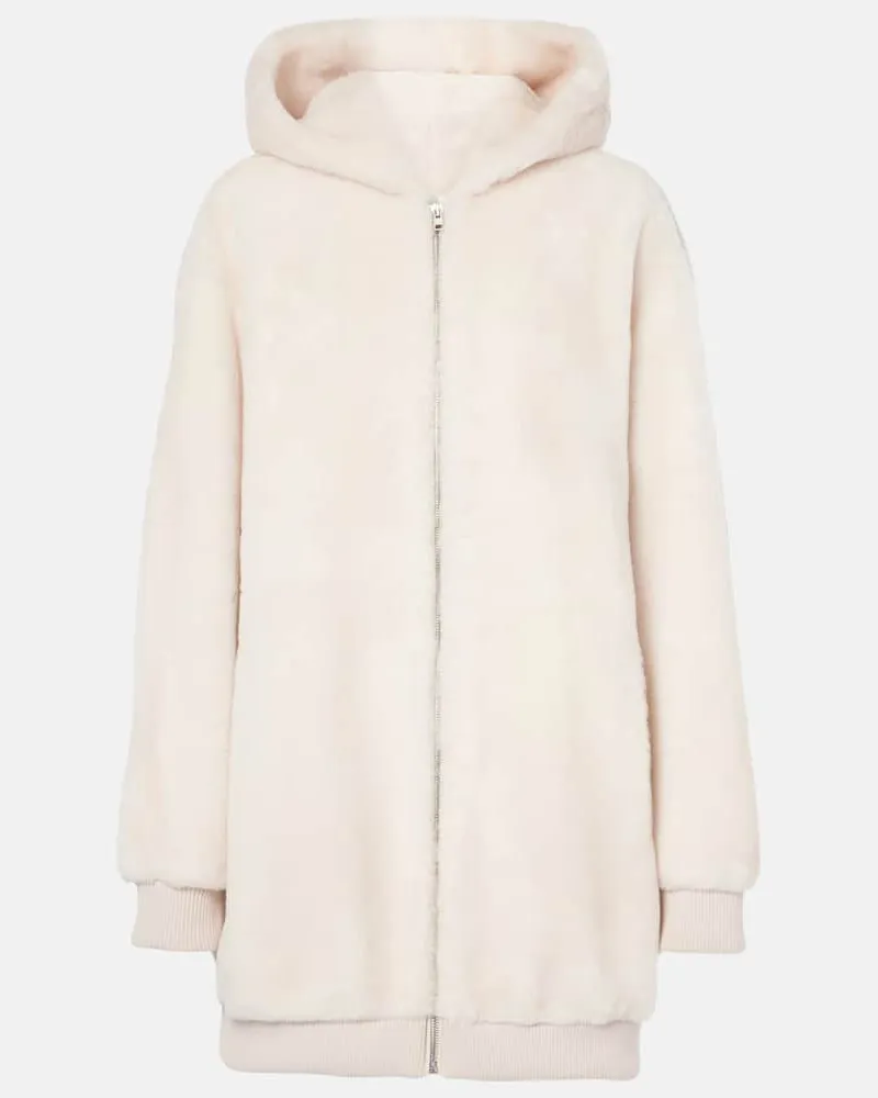 Yves Salomon Jacke Meteo aus Shearling Weiß