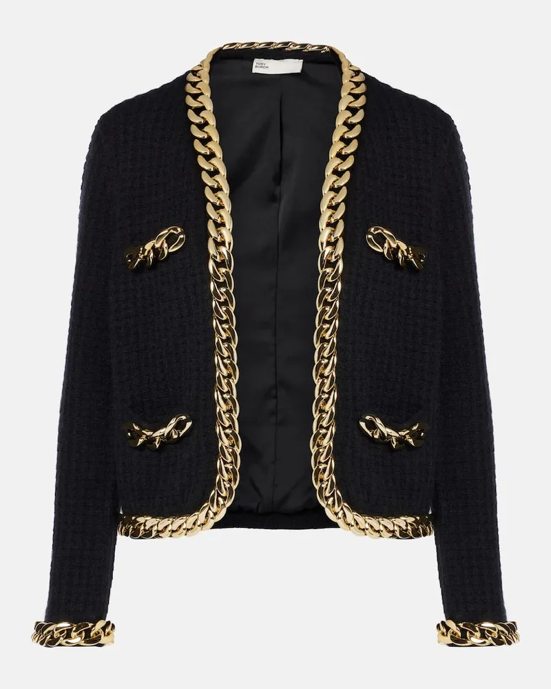 Tory Burch Cardigan Kendra aus einem Wollgemisch Schwarz