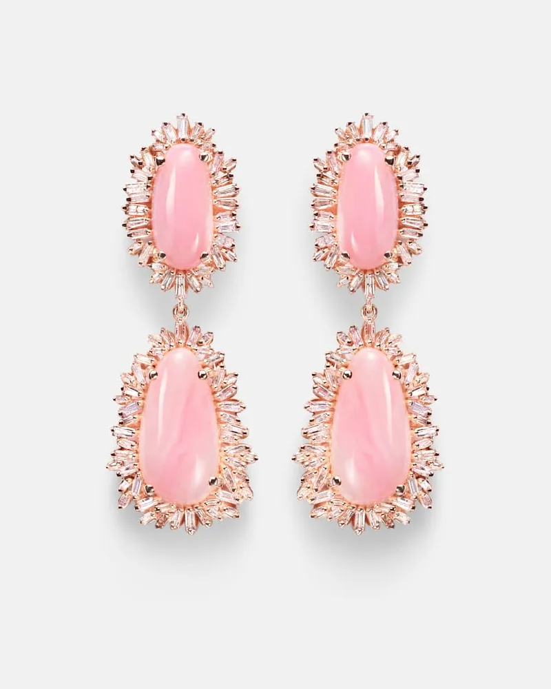 Suzanne Kalan Ohrringe aus 18kt Roségold mit Diamanten und Opal Gold