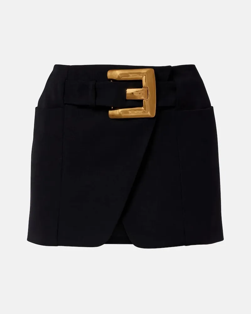 Balmain Minirock aus Schurwolle Schwarz