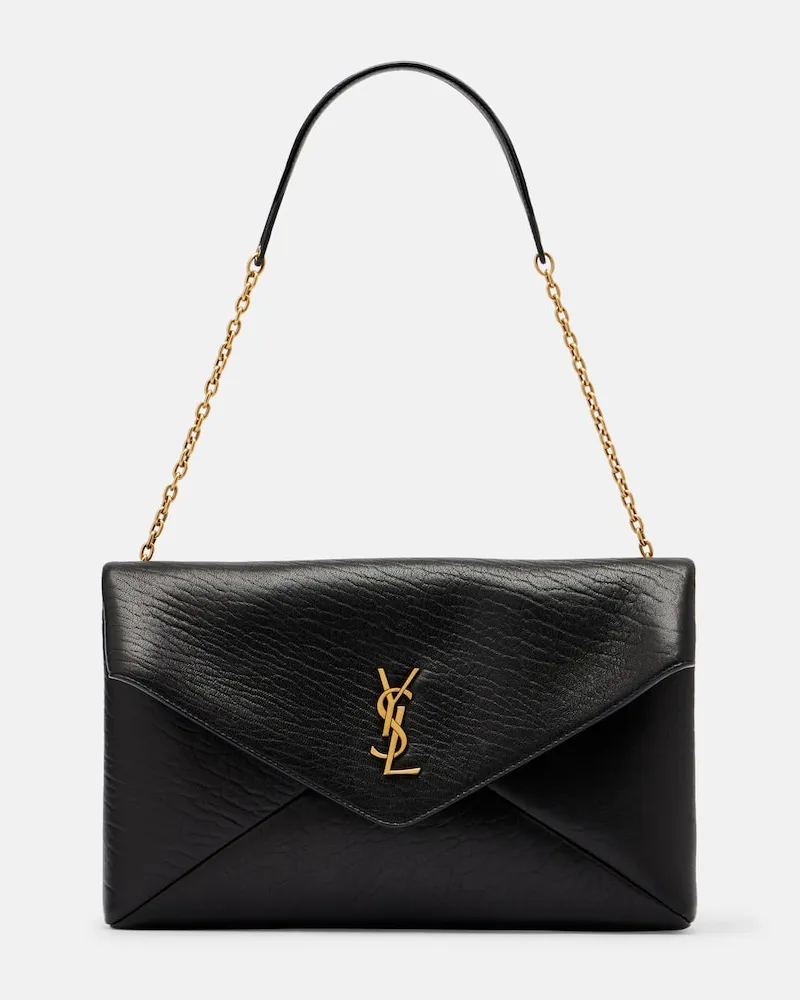Saint Laurent Schultertasche Cassandre aus Leder Schwarz