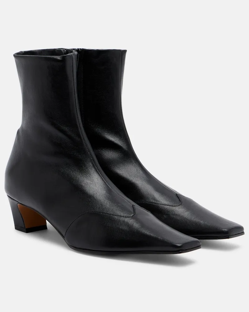 KHAITE Ankle Boots Nevada aus Leder Schwarz