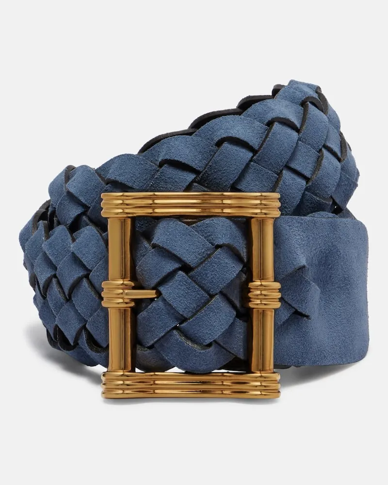 Etro Wendbarer Gürtel Ardiglione aus Veloursleder Blau