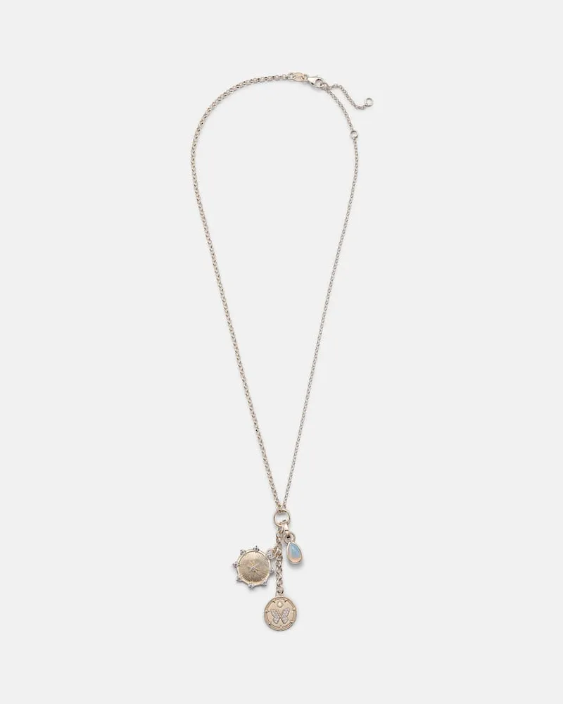 FOUNDRAE Halskette Forever & Always aus 18kt Gelbgold mit Diamanten und Opal Gold