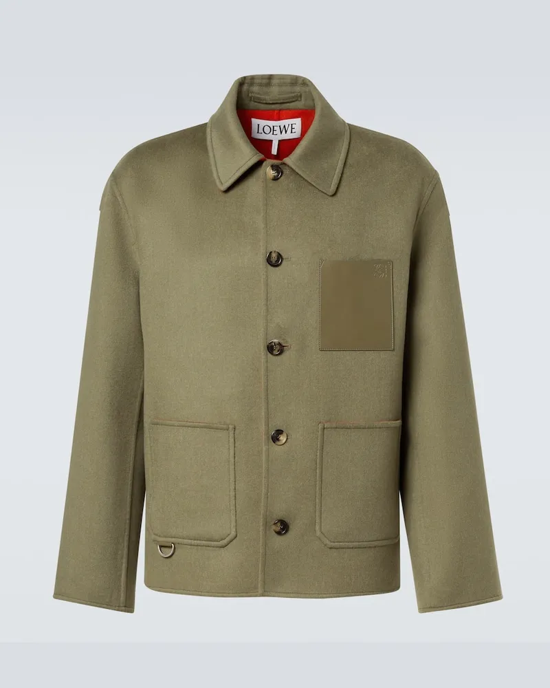Loewe Jacke Anagram aus Wolle und Kaschmir Grã¼n