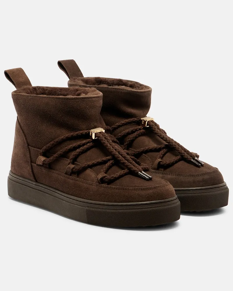 INUIKII Schneestiefel Classic Low aus Veloursleder Braun