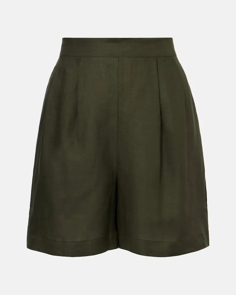 ASCENO Shorts Dallas aus Leinen Grün