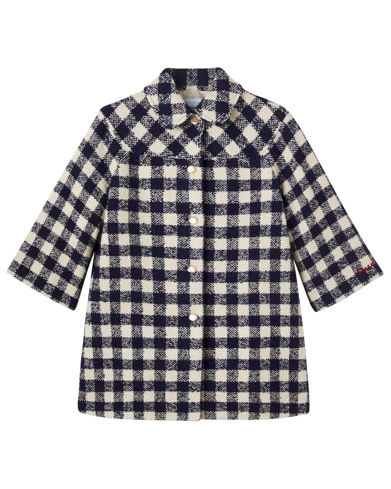 Gucci X Euan Roberts Mantel aus Tweed Blau