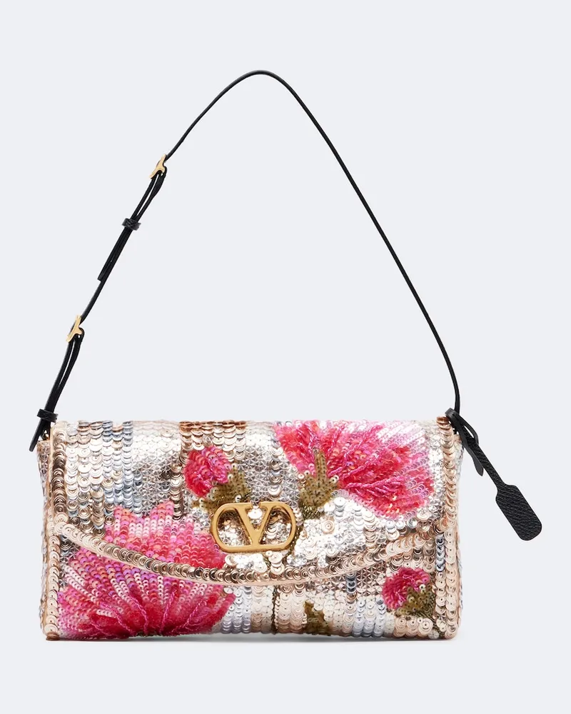 Valentino Garavani Schultertasche DeVain Small mit Pailletten Multicolor