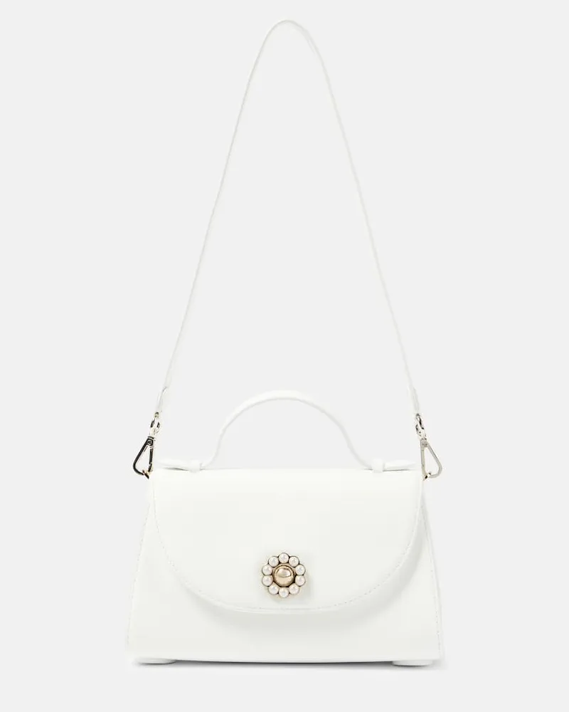 Simone Rocha Schultertasche Valentine aus Leder Weiß
