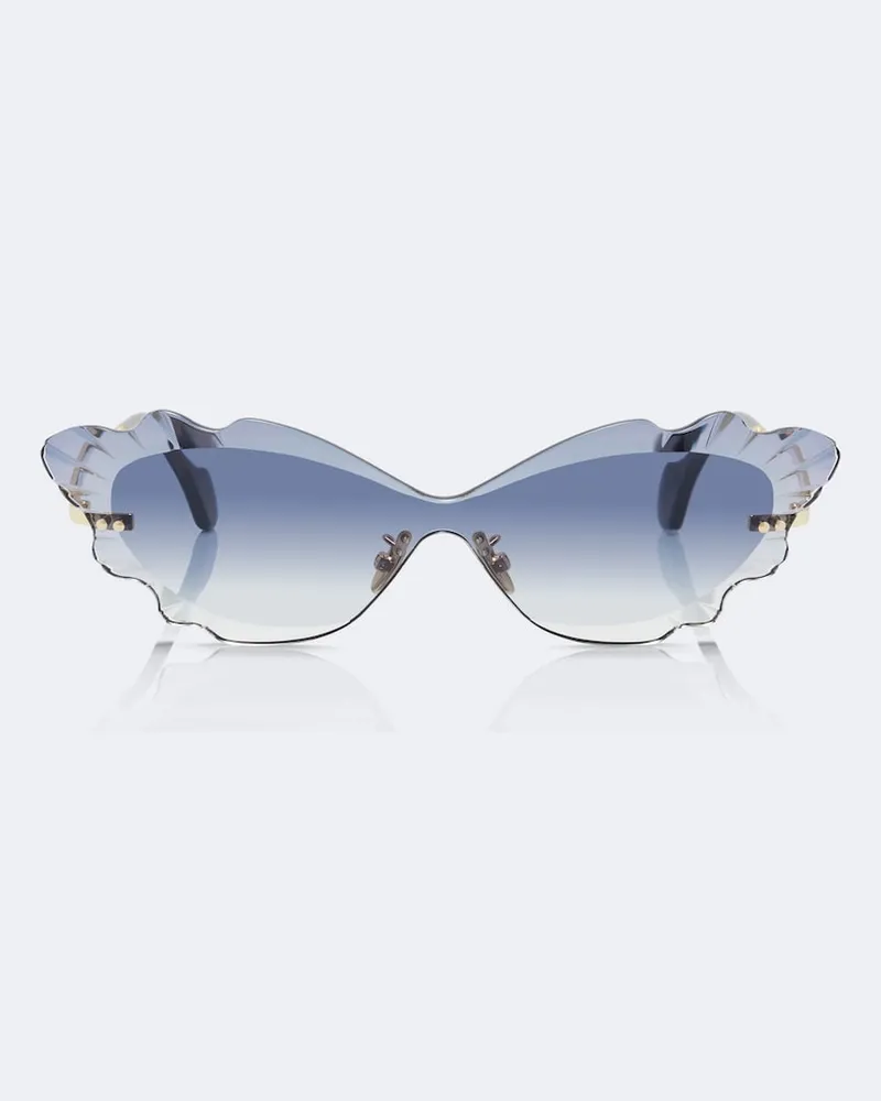 Aquazzura Cat-Eye-Sonnenbrille Palm Beach Schwarz