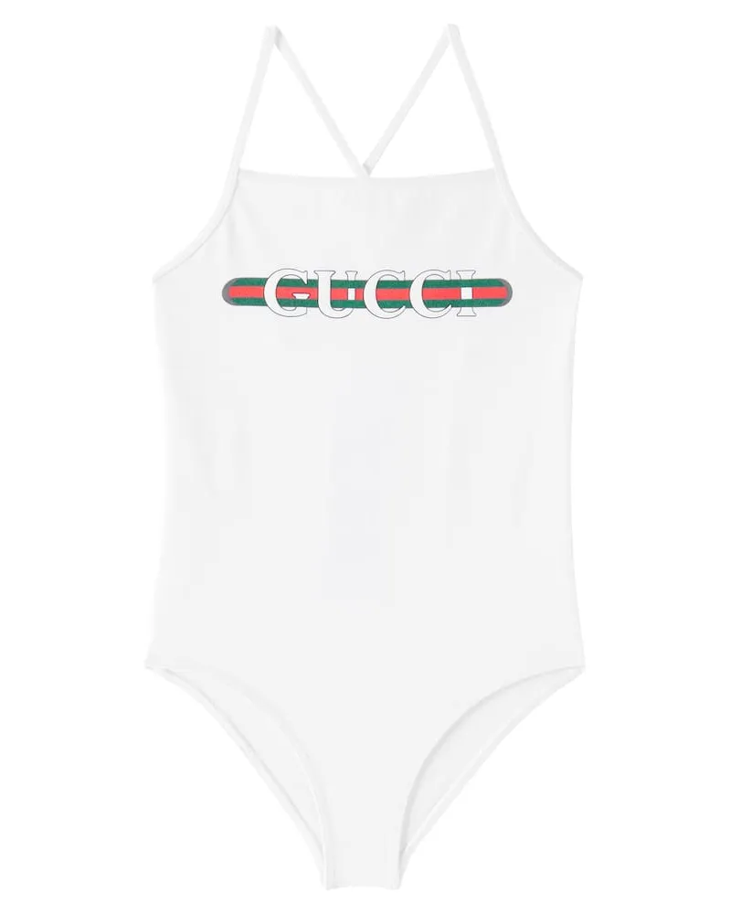 Gucci Badeanzug Web Weiß