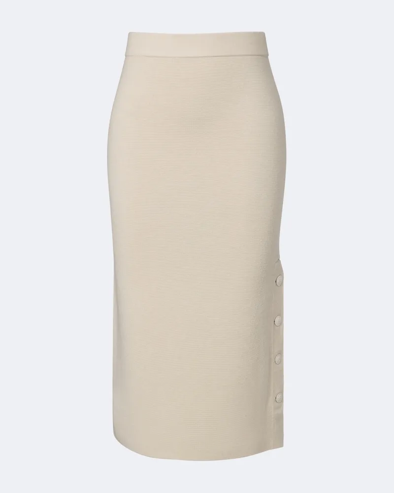 Max Mara Midirock aus Wolle und Kaschmir Beige