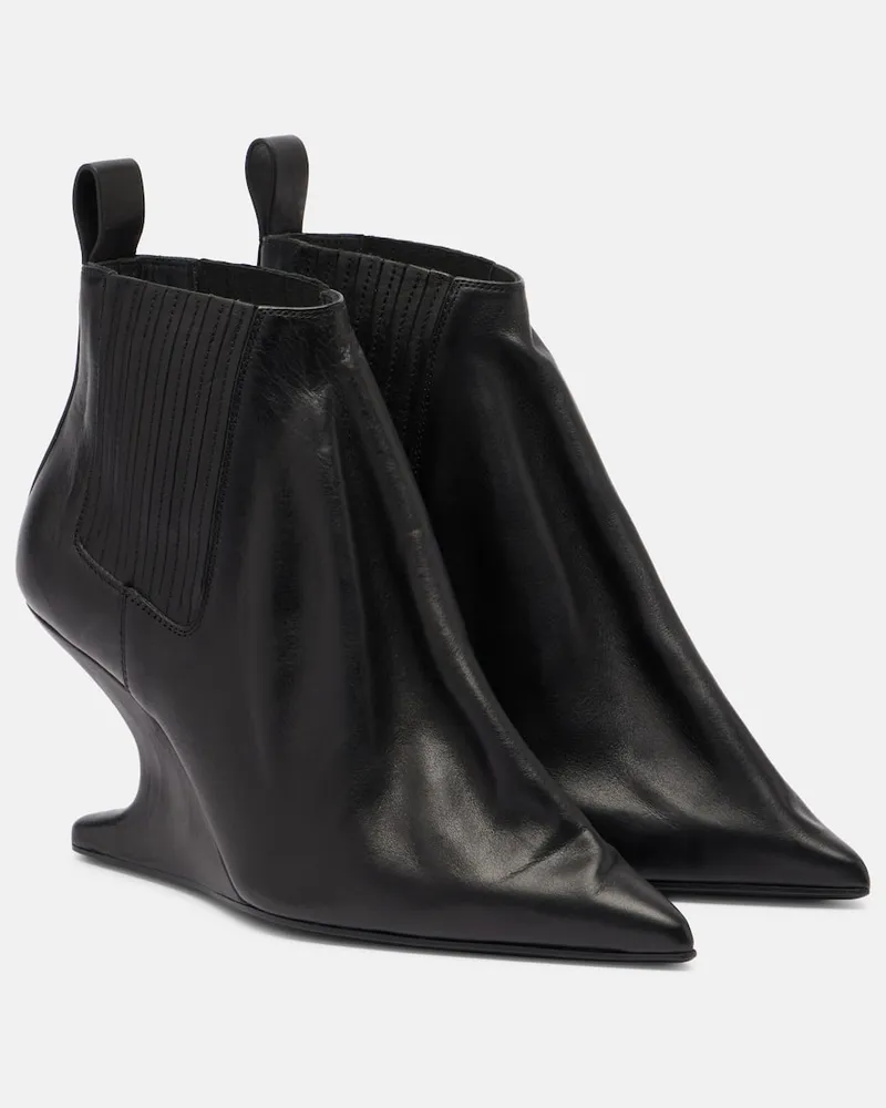 Rick Owens Ankle Boots aus Leder Schwarz