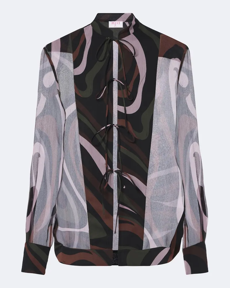 Emilio Pucci Hemd Marmo aus Seide Multicolor