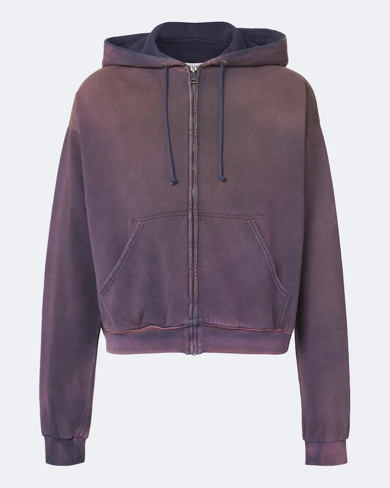 Maison Margiela Kapuzenjacke aus Baumwoll-Jersey Violett