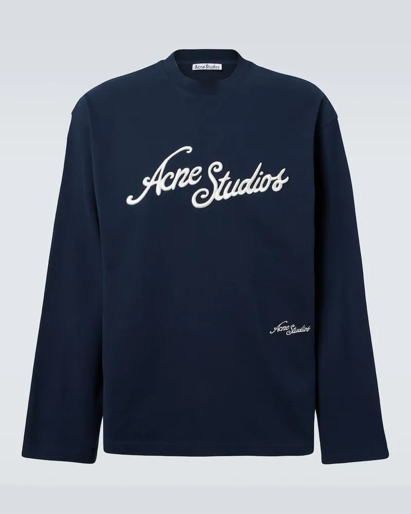 Acne Studios Longsleeve aus Baumwoll-Jersey Blau