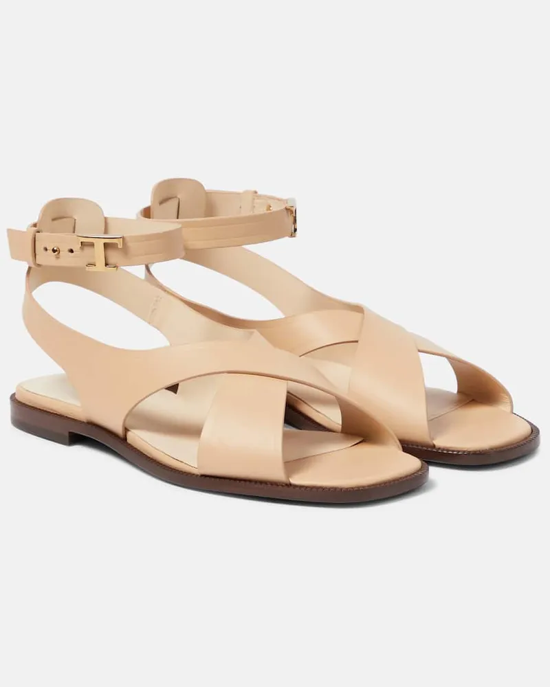 TOD'S Sandalen aus Leder Beige