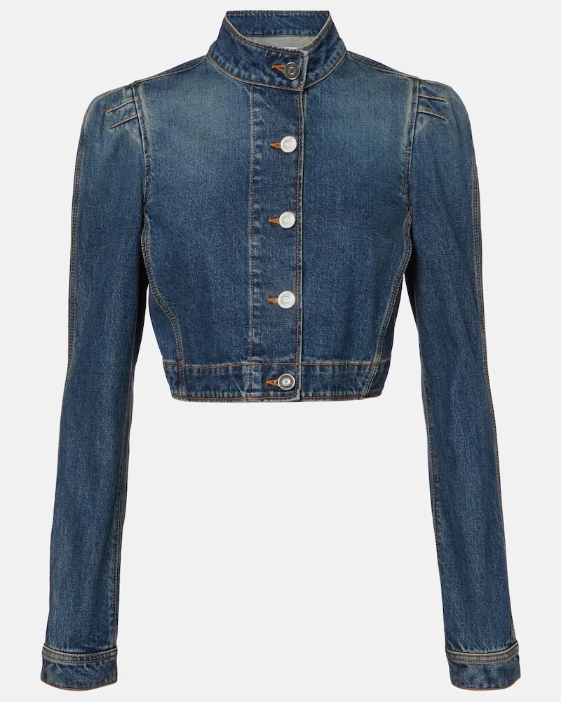 Alaïa Alaïa Cropped-Jeansjacke Blau