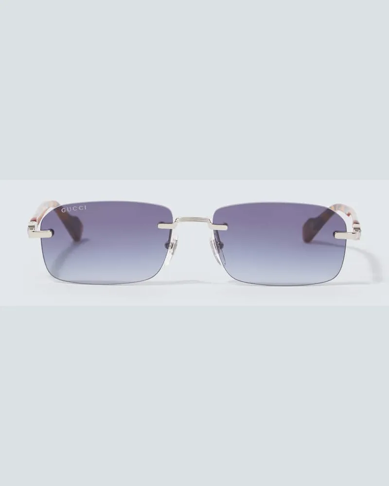 Gucci Eckige Sonnenbrille Blau