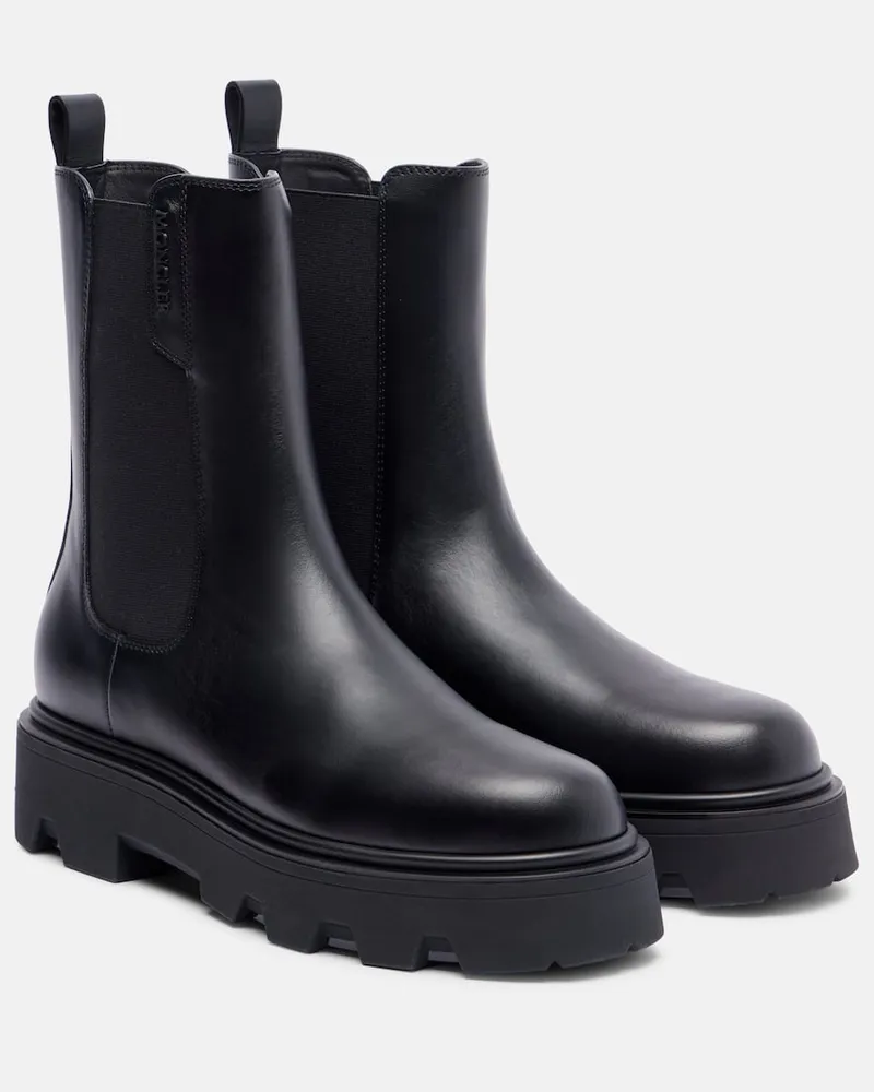 Moncler Chelsea Boots Aurea aus Leder Schwarz