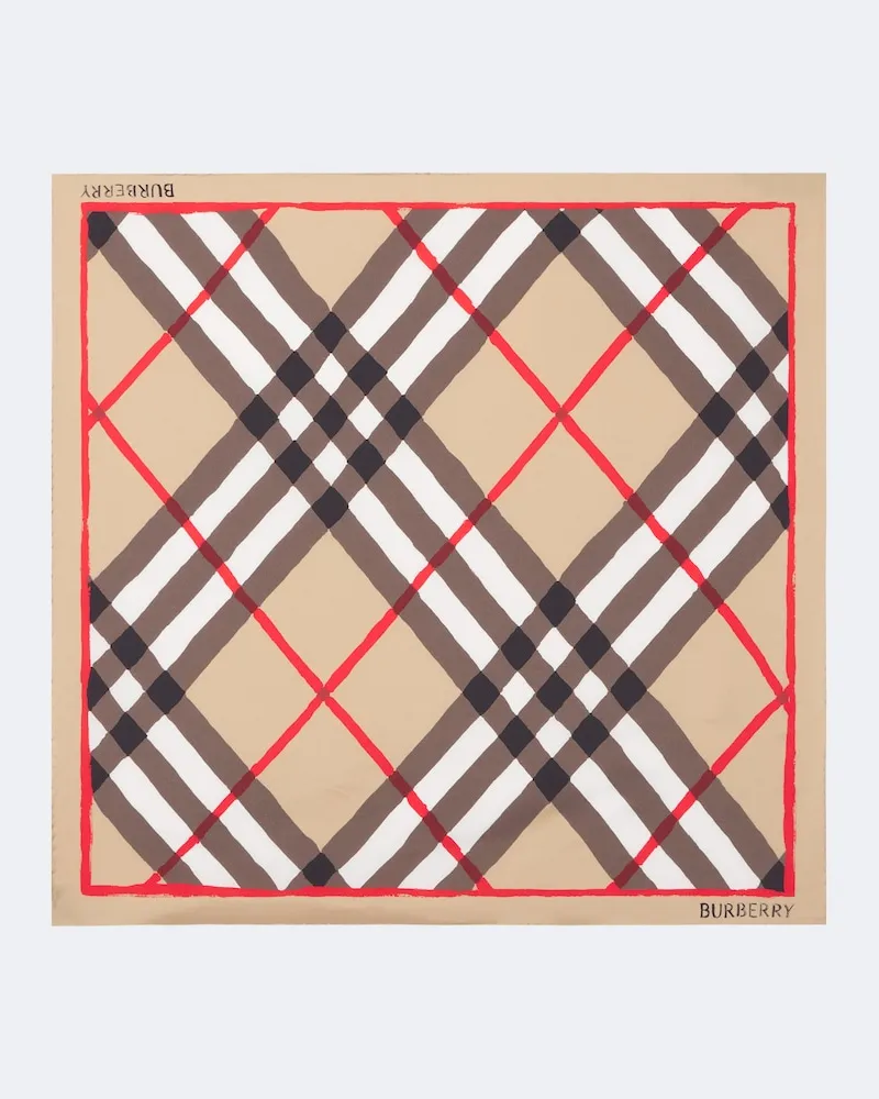 Burberry Tuch Burberry Check aus Seidenpopeline Braun