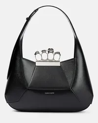 Alexander McQueen Schultertasche Jewelled aus Leder Schwarz