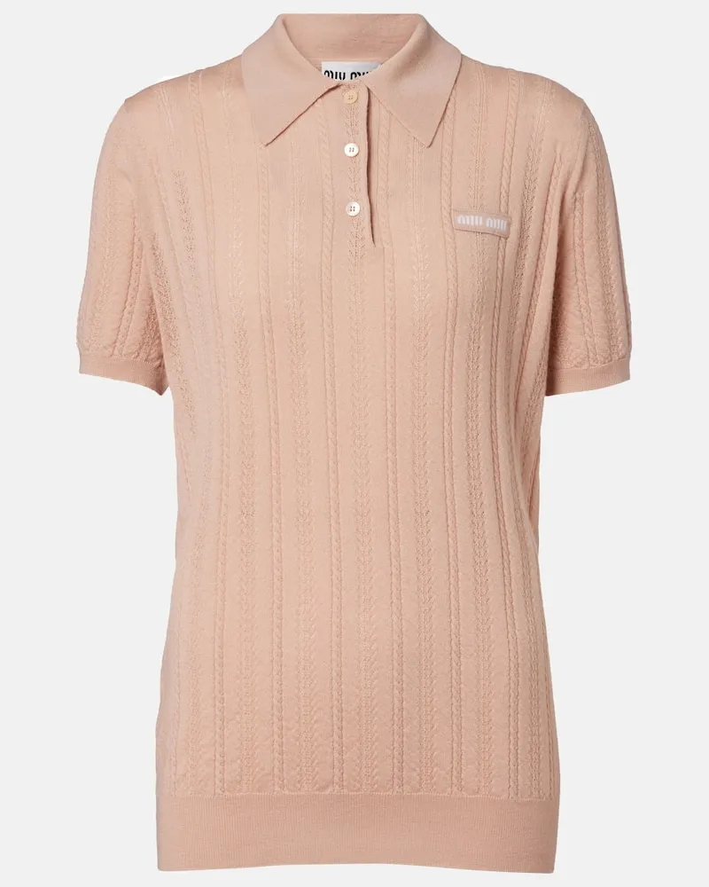 Miu Miu Polopullover aus Kaschmir Rosa