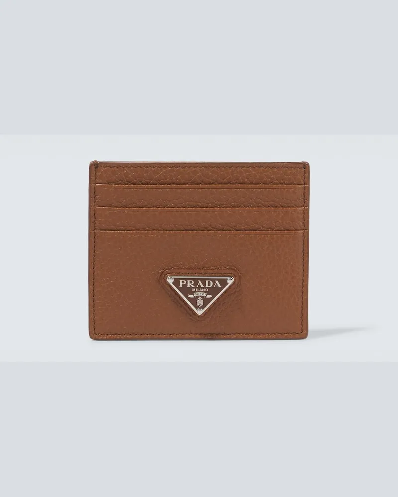 Prada Kartenetui aus Leder Braun