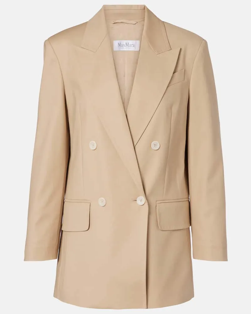 Max Mara Blazer Suez aus einem Baumwollgemisch Beige