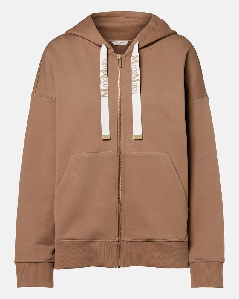 Max Mara Kapuzenjacke aus einem Baumwollgemisch Braun