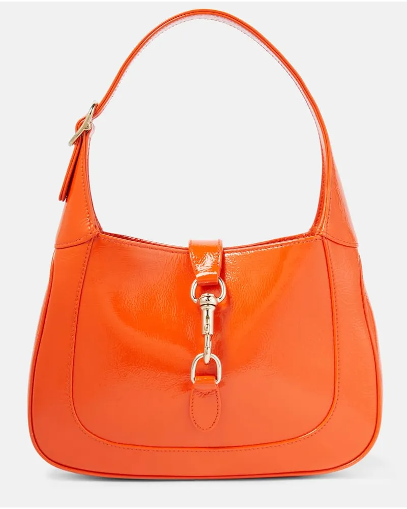 Gucci Schultertasche  Jackie Small aus Lackleder Orange