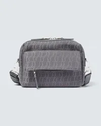 Christian Louboutin Messenger Bag Zip N Flap aus Jacquard Grau