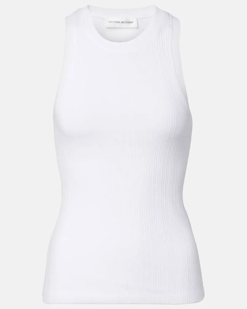 Victoria Beckham Top aus einem Baumwollgemisch Weiß