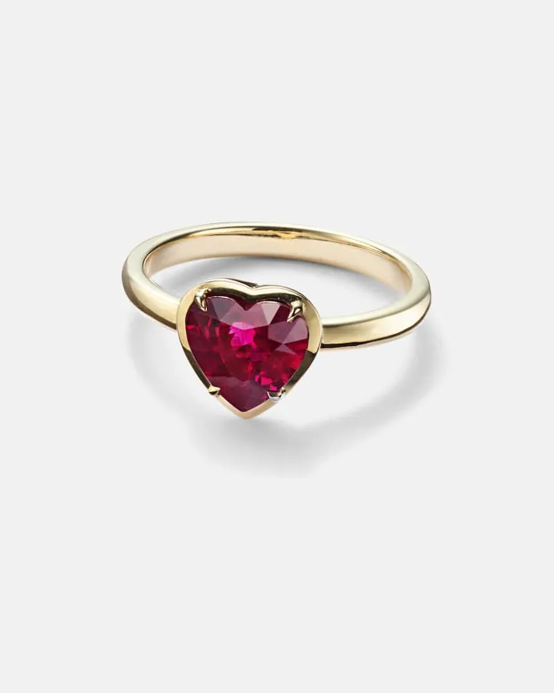 ANITA KO Ring Heart aus 18kt Gelbgold mit Rubin Gold