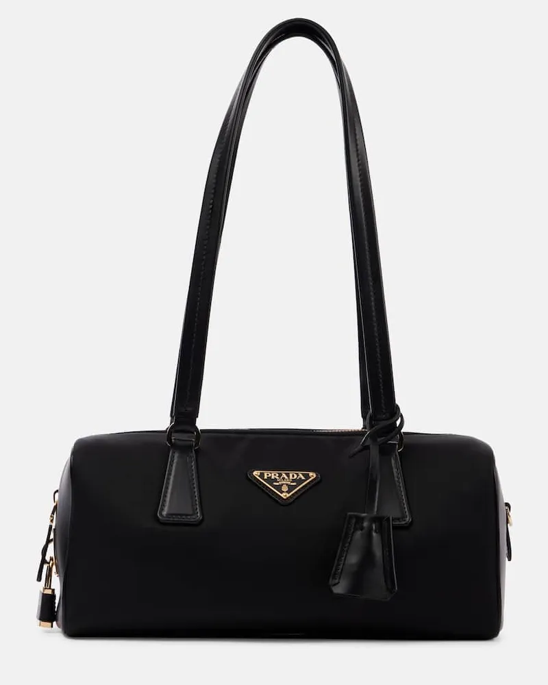 Prada Tote Bag Re-Nylon Medium aus Leder Schwarz