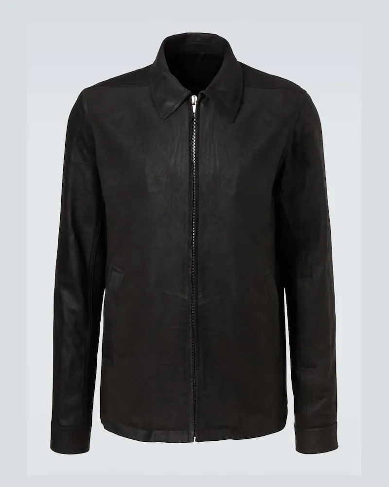 Rick Owens Jacke Brad aus Veloursleder Schwarz