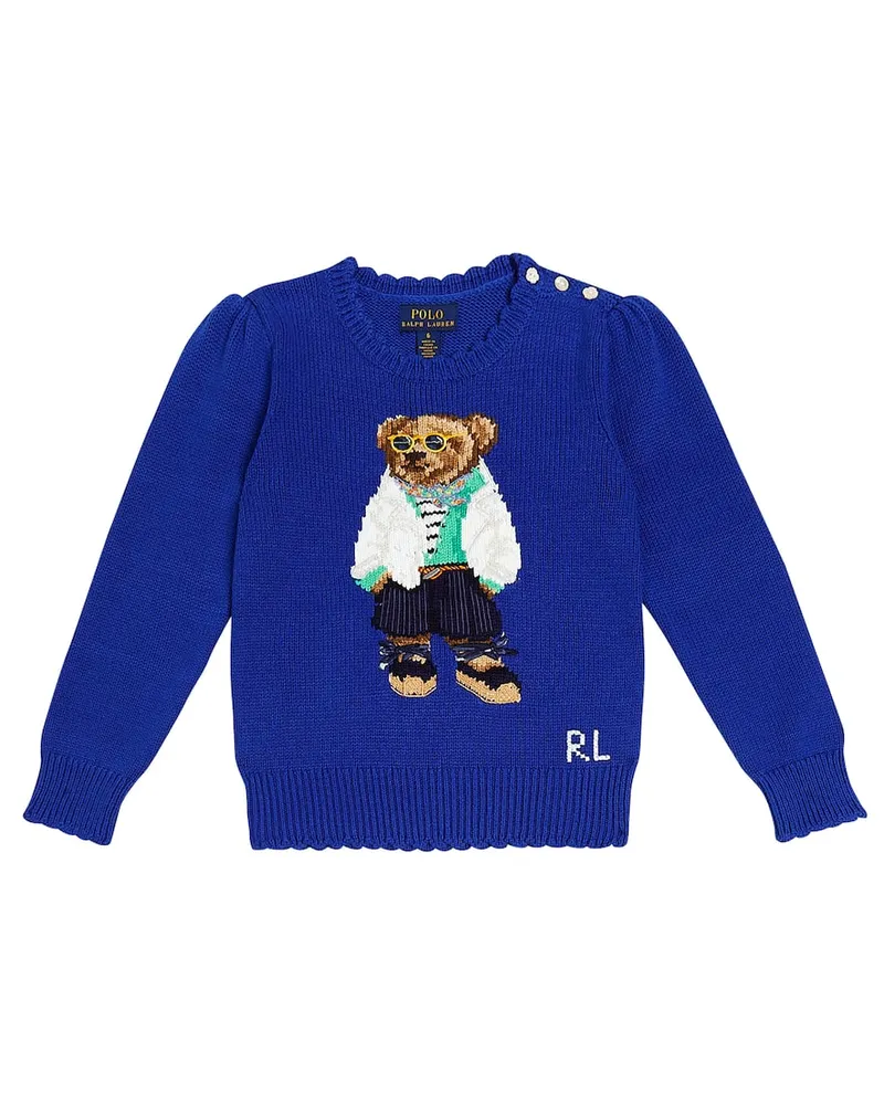 Ralph Lauren Pullover Polo Bear aus Baumwolle Blau