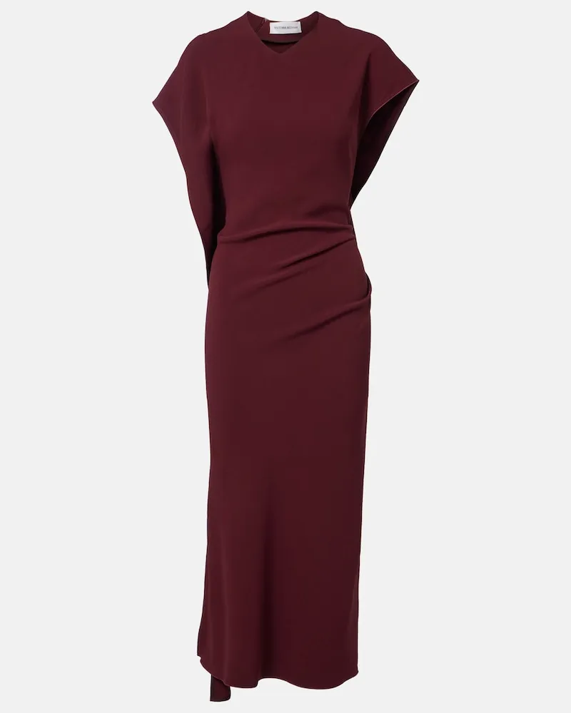 Victoria Beckham Midikleid Victoria aus Cady Burgunderrot