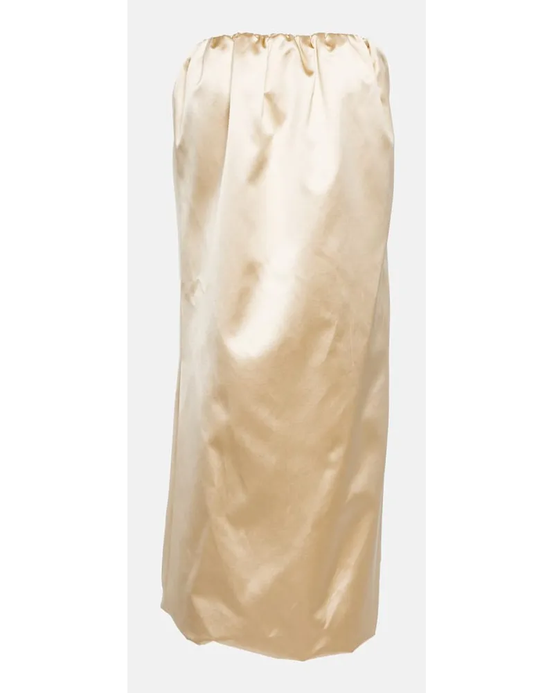 KHAITE Midikleid Yara aus einem Baumwollgemisch Nude