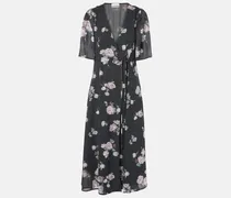 Bedrucktes Wickelkleid aus Crêpe