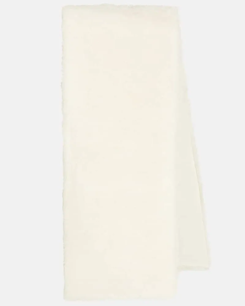 Yves Salomon Schal aus Shearling Weiß
