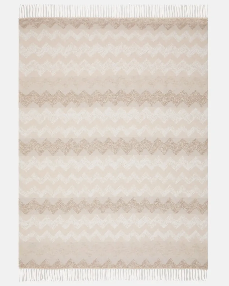 Missoni Plaid Gessetti aus einem Wollgemisch Nude