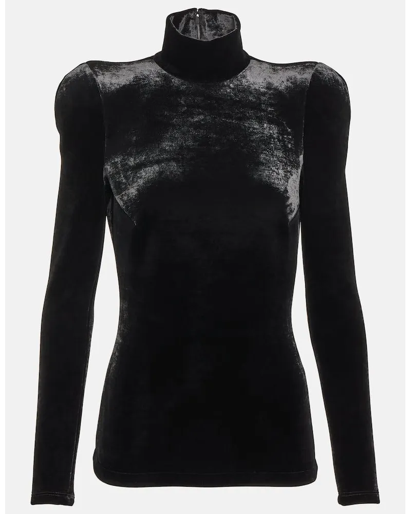 Balenciaga Top aus Samt Schwarz