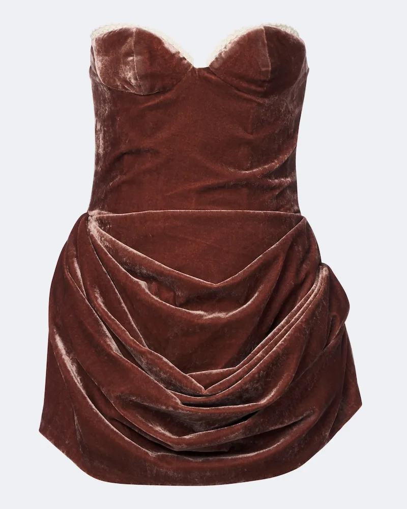 Magda Butrym Minikleid aus Samt Rosa