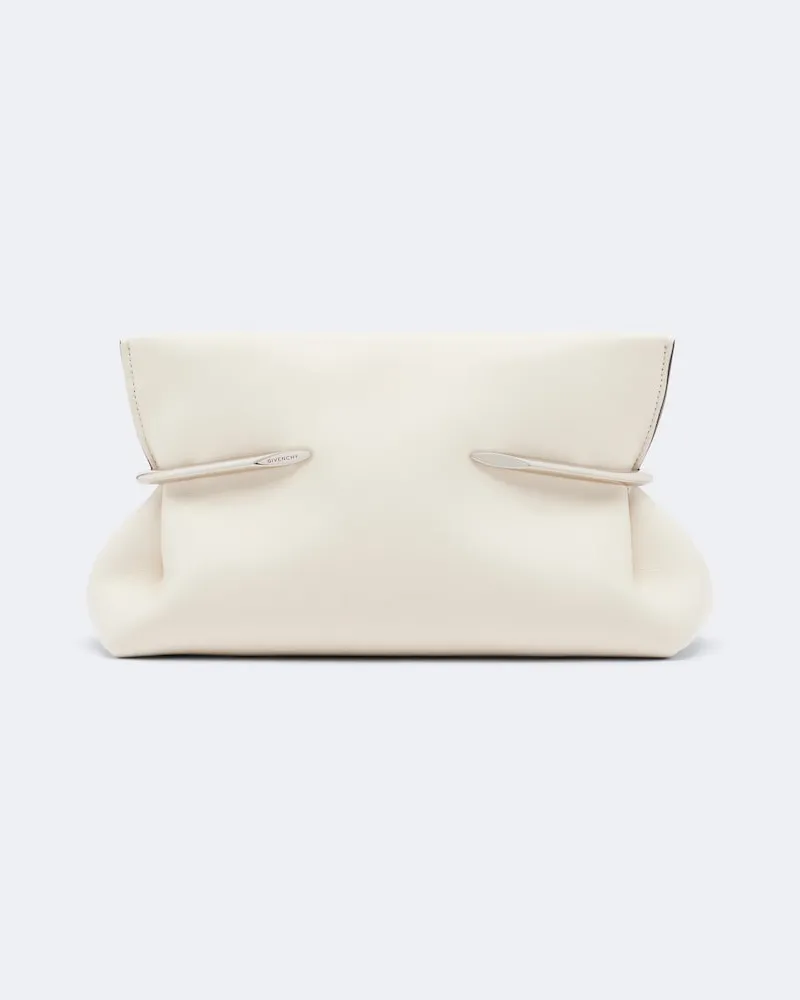 Givenchy Clutch Pinch Soft aus Leder Weiß