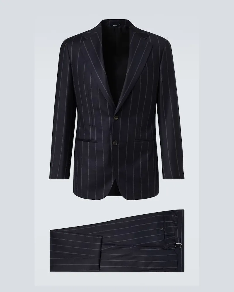 Thom Sweeney Anzug aus Wolle und Kaschmir Blau